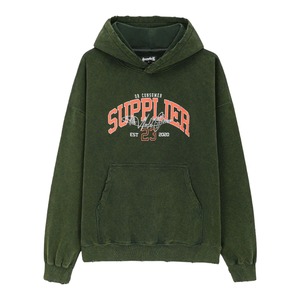 【SUPPLIER】Vintage Wash College Logo Hoodie