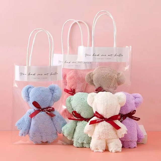 CHAIHUI クマ柄インテリアタオル 30x30～35x75cm