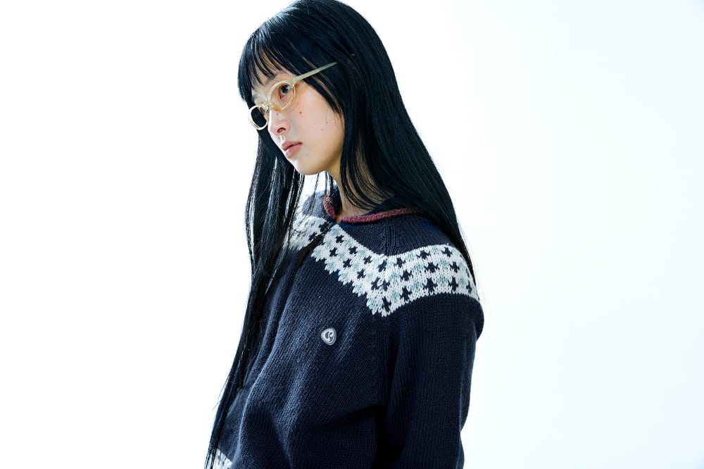 COYSEIO] MOSSY COWICHAN KNIT JACKET NAVY 正規品 韓国ブランド 韓国