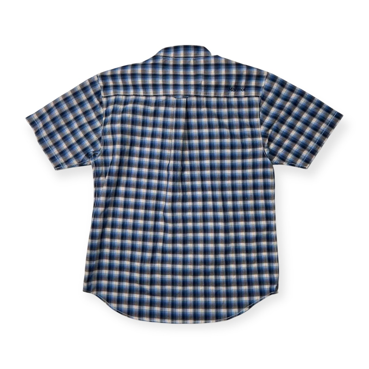 Marmot Mountain Limited マーモット マウンテン リミテッド チェック柄 半袖シャツ サイズ XL /メンズ/ブルー系/ラッコタグ復刻