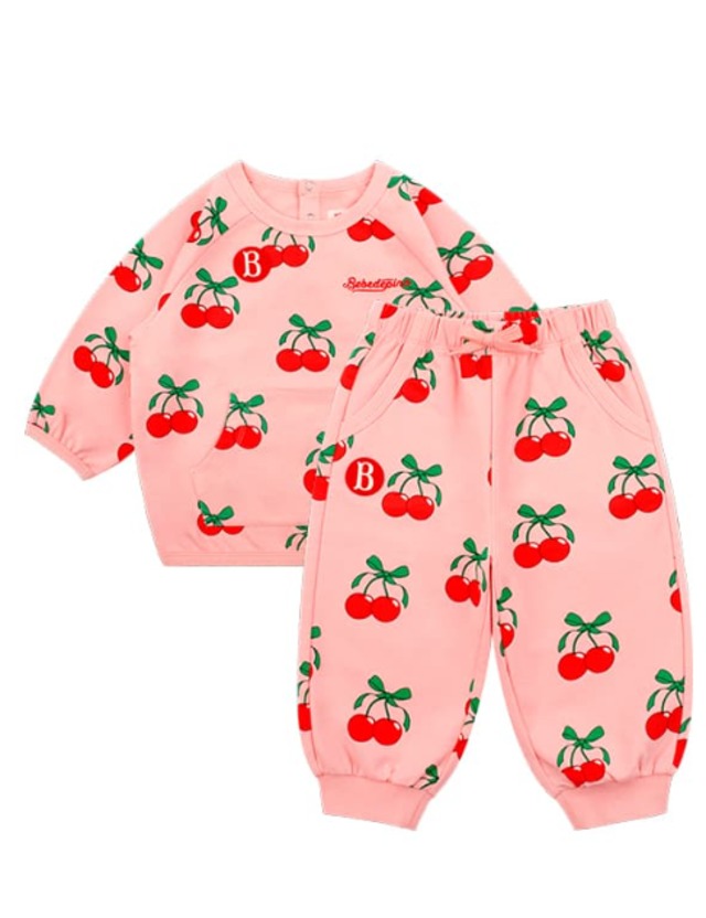 [BEBE DE PINO] All over ribbon cherry baby loungewear set 正規品 韓国ブランド 韓国ファッション 韓国代行 韓国通販 ベベドピノ bebedepino 日本 店舗 韓国 子供服