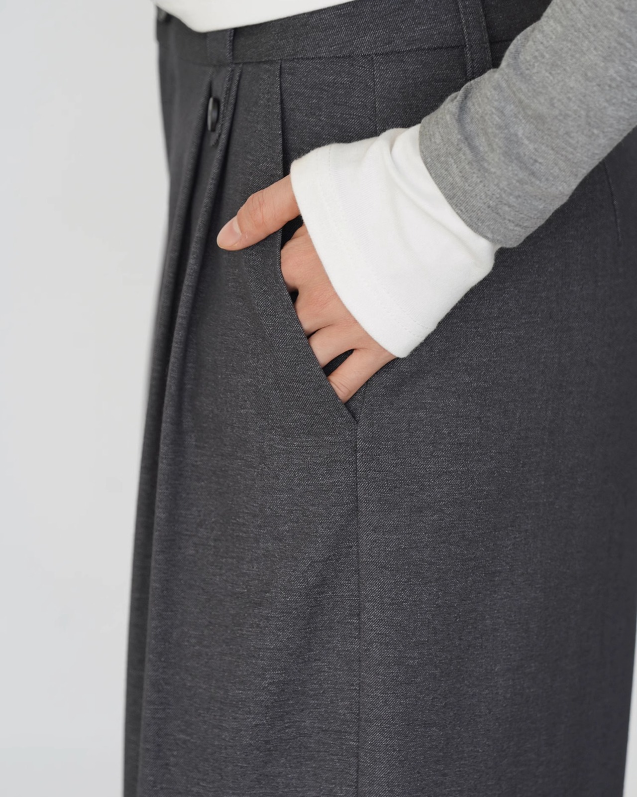 Tuck waist wide Pants T20473