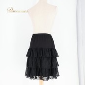 レディース トクコプルミエヴォル TOKUKO 1er VOL スカート ブラック系 花 花柄 フリル 短め ひざ丈 伸縮 ストレッチ かわいい 日本製 上品 華やか カジュアル お出かけ 普段着 柔らかい生地