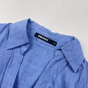 DKNY ダナキャラン ラップ 長袖シャツ トップス 4/ブルー レディース
