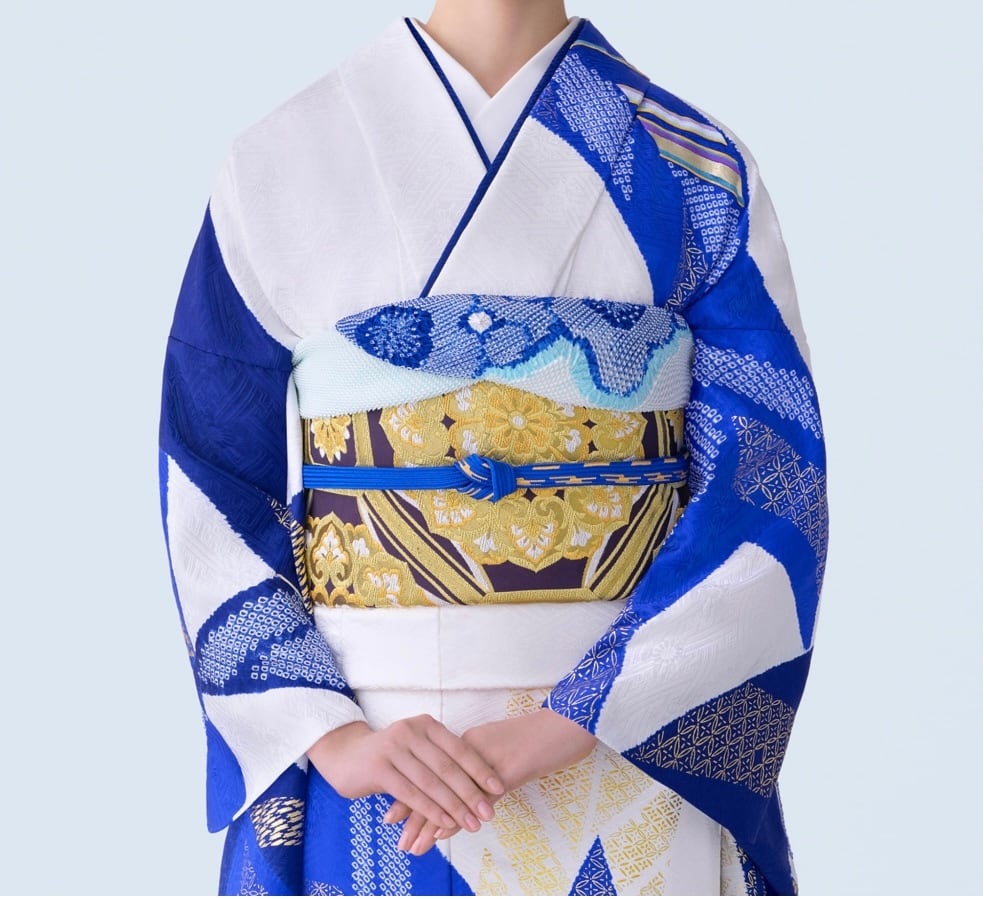 振袖帯 48立 総絞り帯あげ 盛梅染分け 振袖用 | 絞彩苑種田