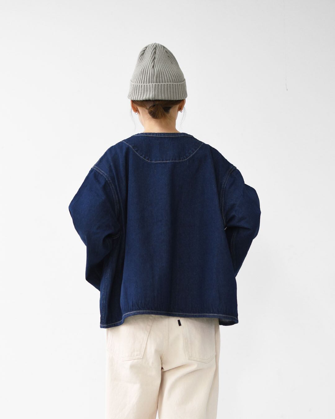 DANTON [ダントン] W DENIM COLLARLESS JACKET [DT-B0397DNS] デニム