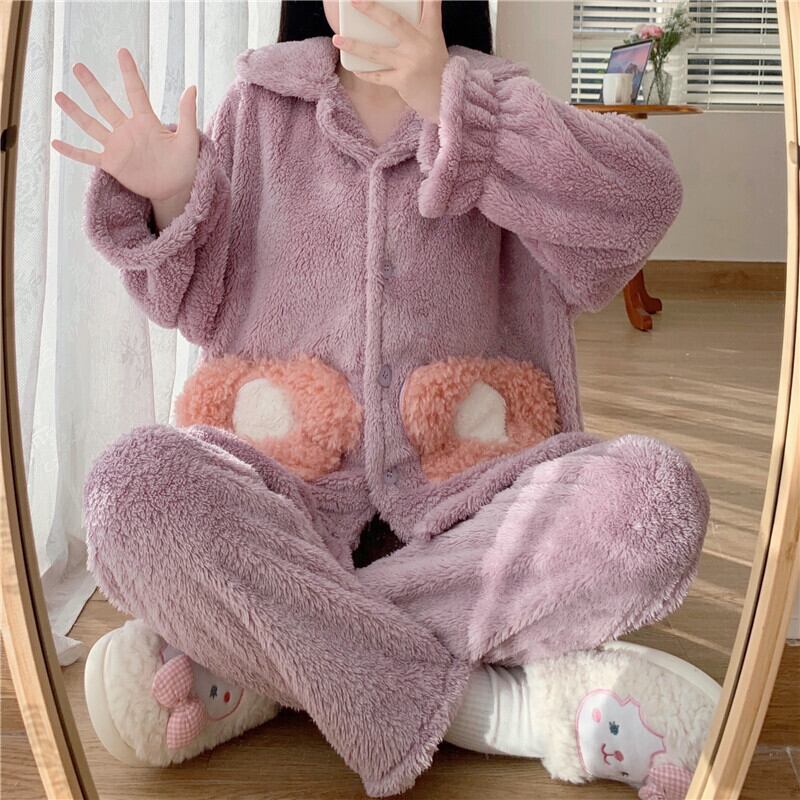 オータムウィンターレディースルーズスタイルコーラルベルベットカジュアル 大人ガーリー スウィート キュート 秋物 冬物 1号婦人65156873183