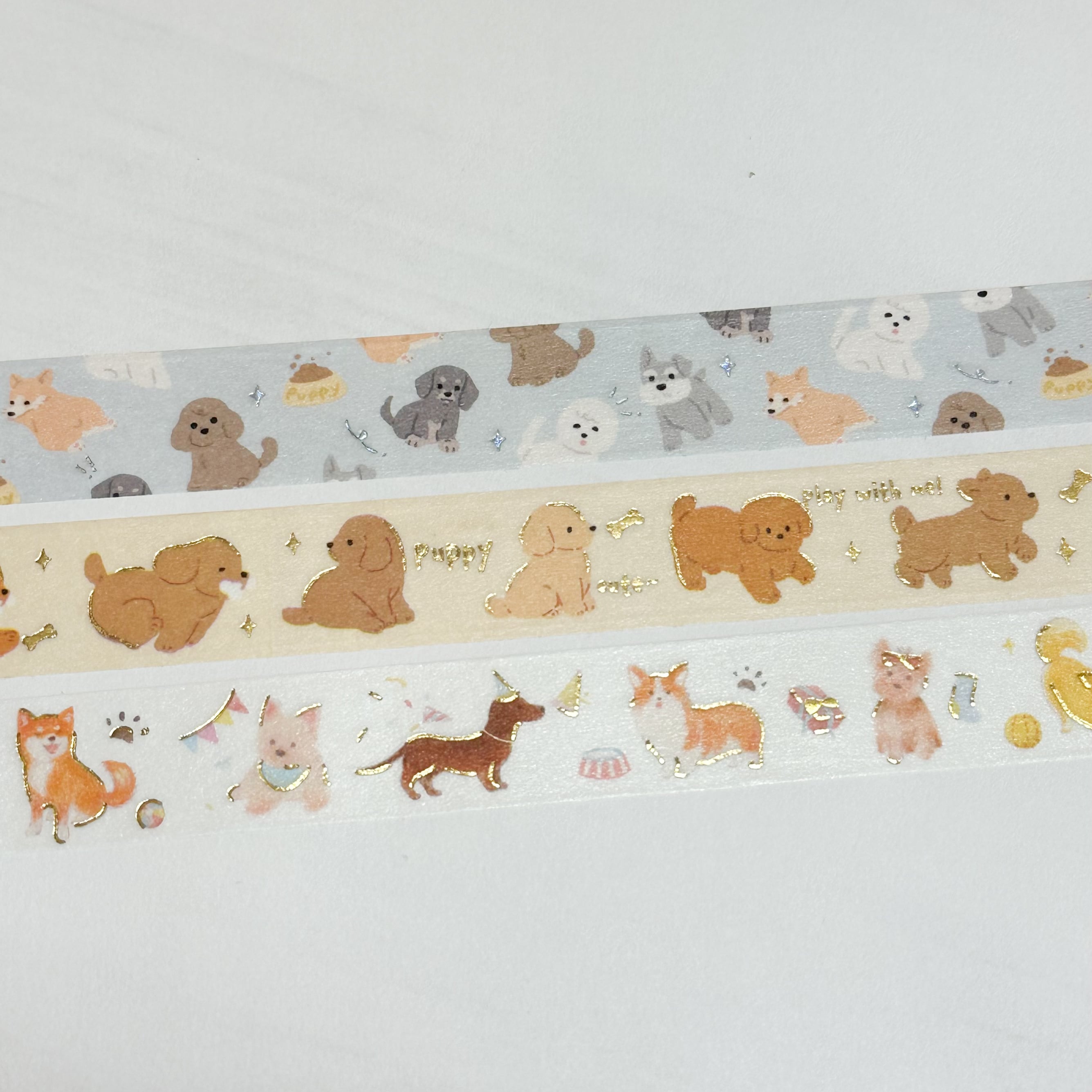 箔押しマスキングテープIPPAI 犬がいっぱい | わんこ雑貨の店 スマイルズ