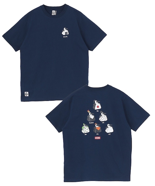 CHUMS チャムス Booby Onigiri Friends T-Shirt 半袖Tシャツ メンズ レディース ブービーオニギリフレンズTシャツ プリントTシャツ コットンTシャツ カジュアル アウトドア 春夏 CH01-2743