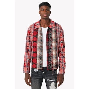 GUAPI / blood red patch flannel