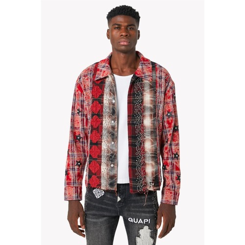 GUAPI / blood red patch flannel