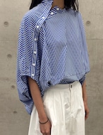 【新作5%OFF・3日間】Slash-line Button Stripe Shirts_2colors