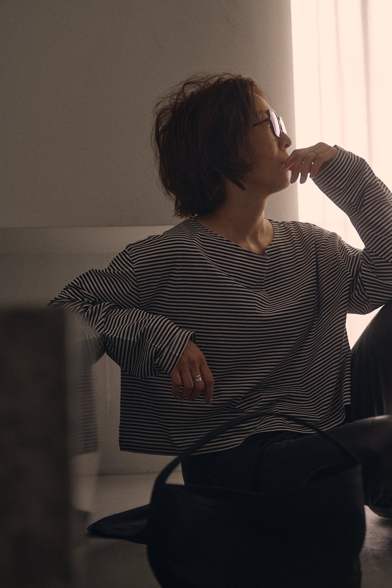 Border Boat Neck Tee | meravel