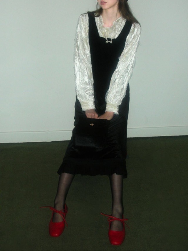 Velvet Ruffled Dress