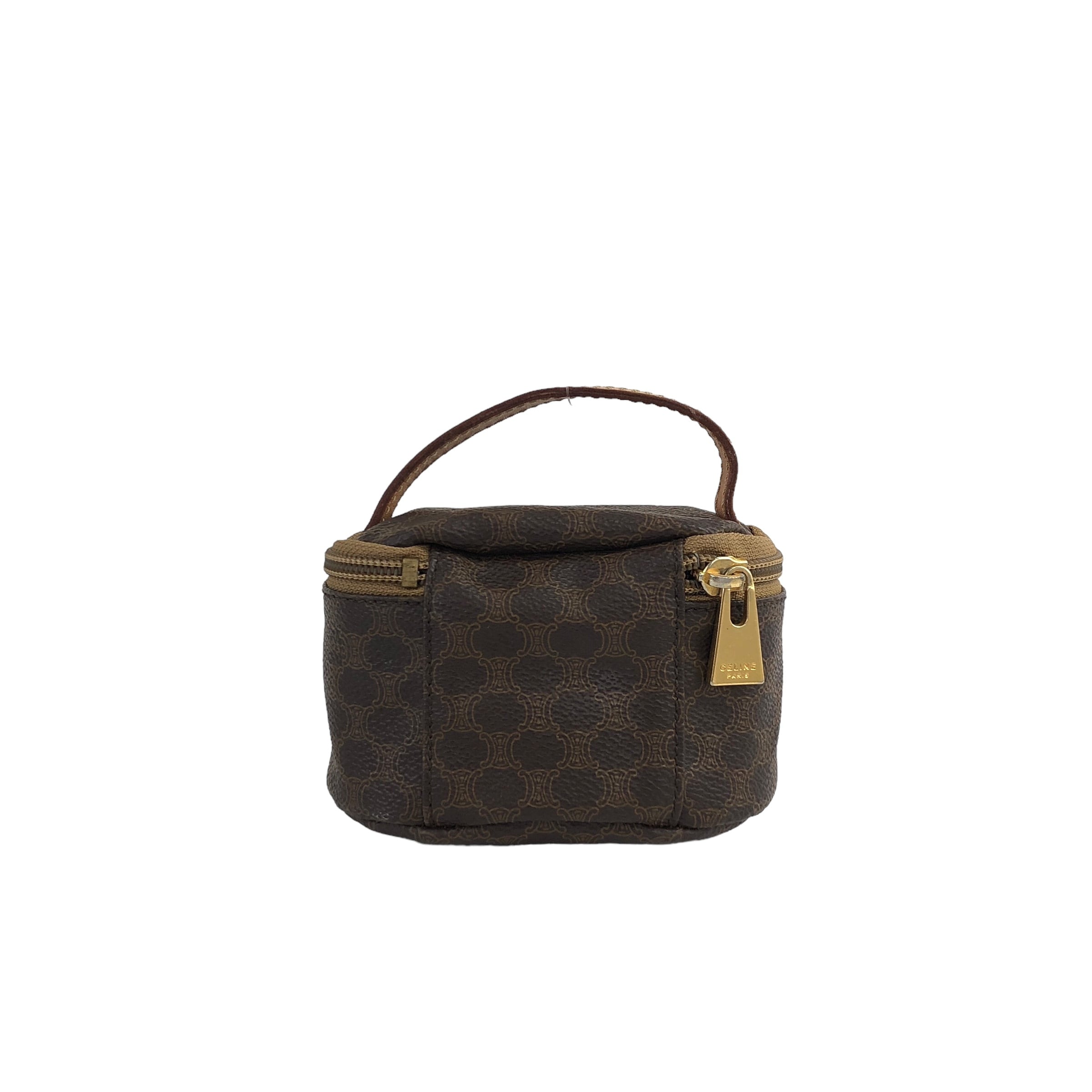 CELINE セリーヌ マカダム ロゴ レザー ポーチ ブラウン vintage