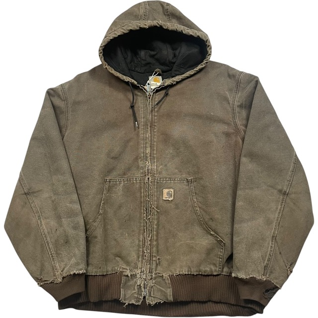 《XL》 Carhartt カーハート アクティブジャケット ワンポイント フェード CHT チョコレート  USA製 no.9923