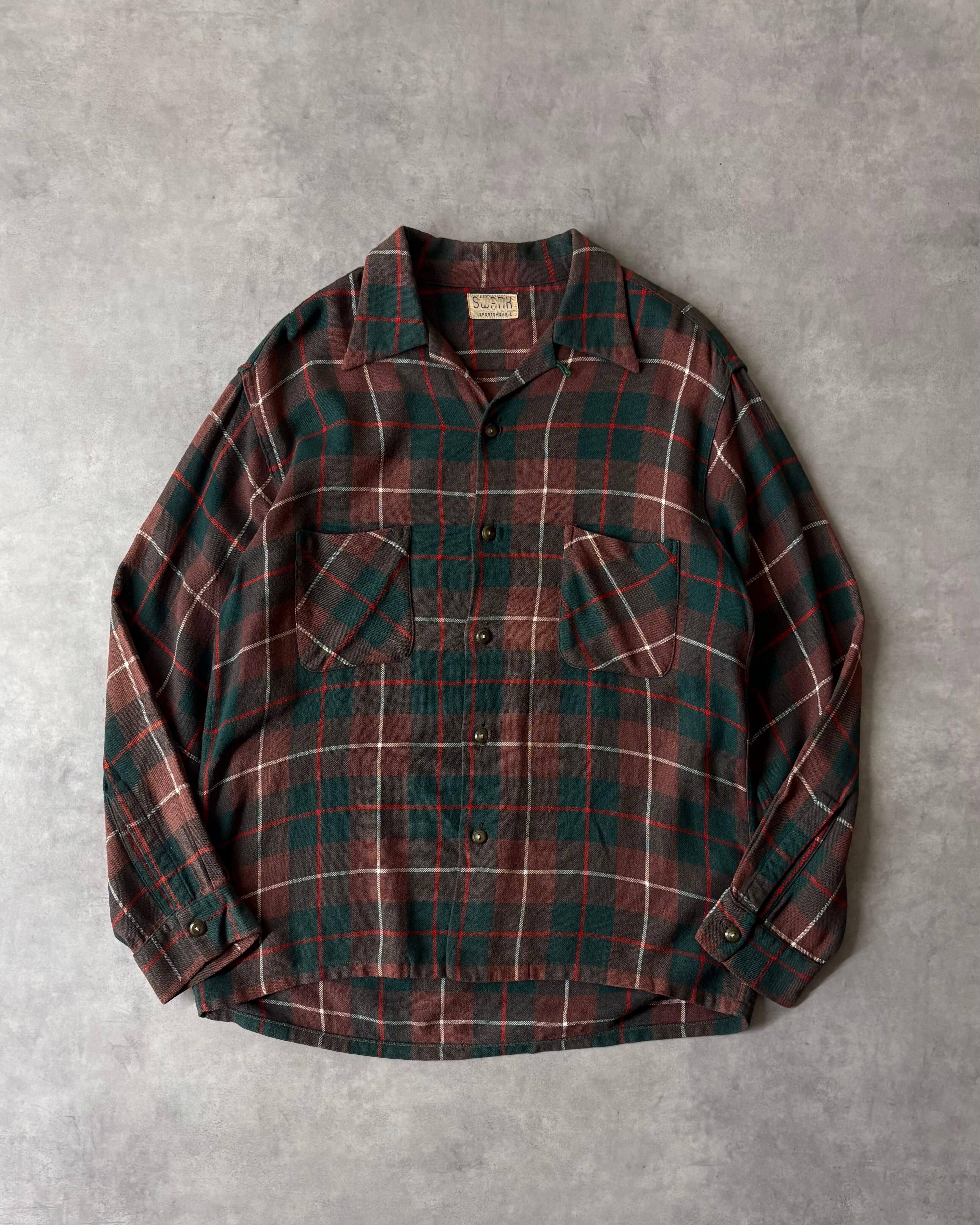 50s SWANK Open Collar Wool Shirt