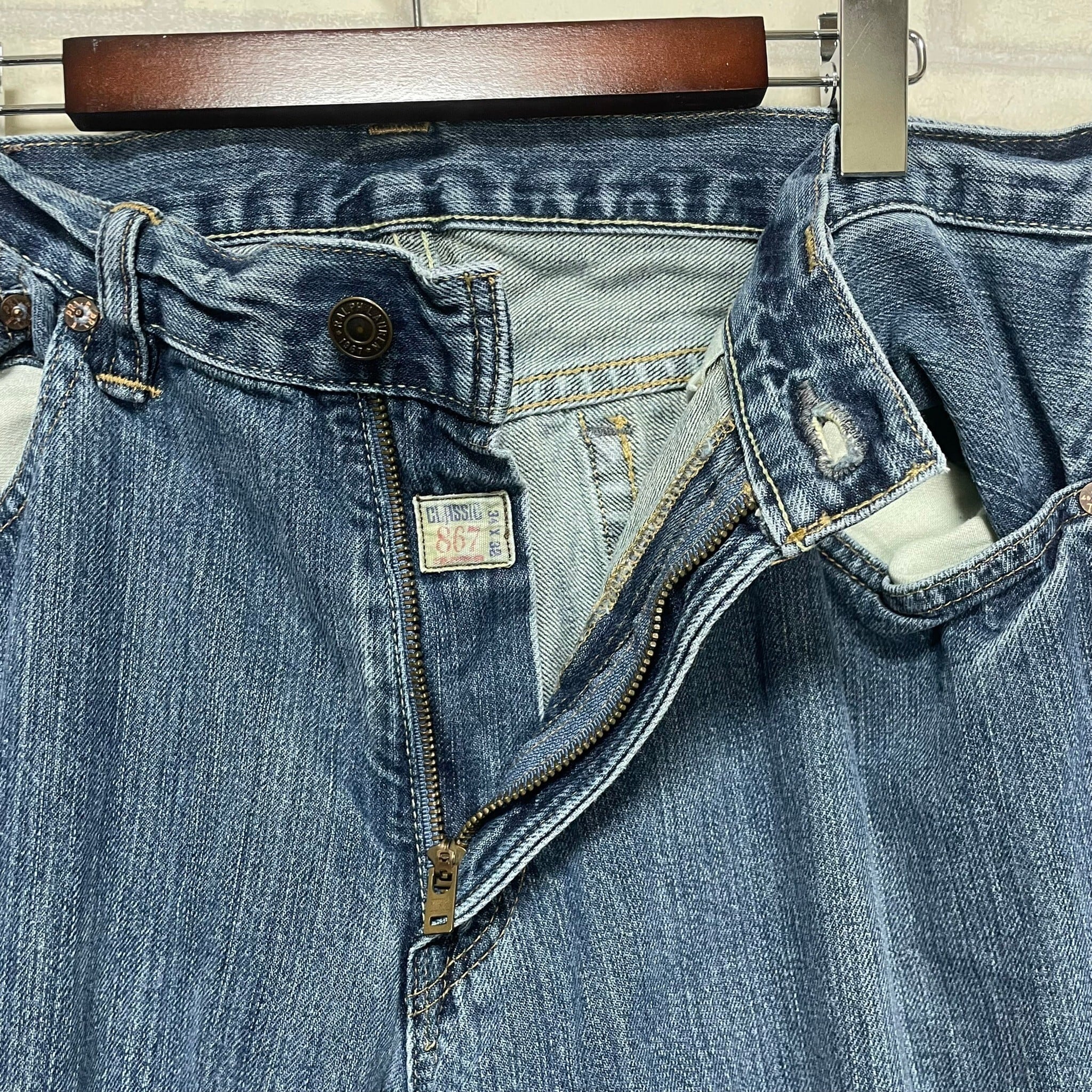 W34×L32】POLO RALPH LAUREN デニムパンツ 革パッチ | 古着屋OLDGREEN