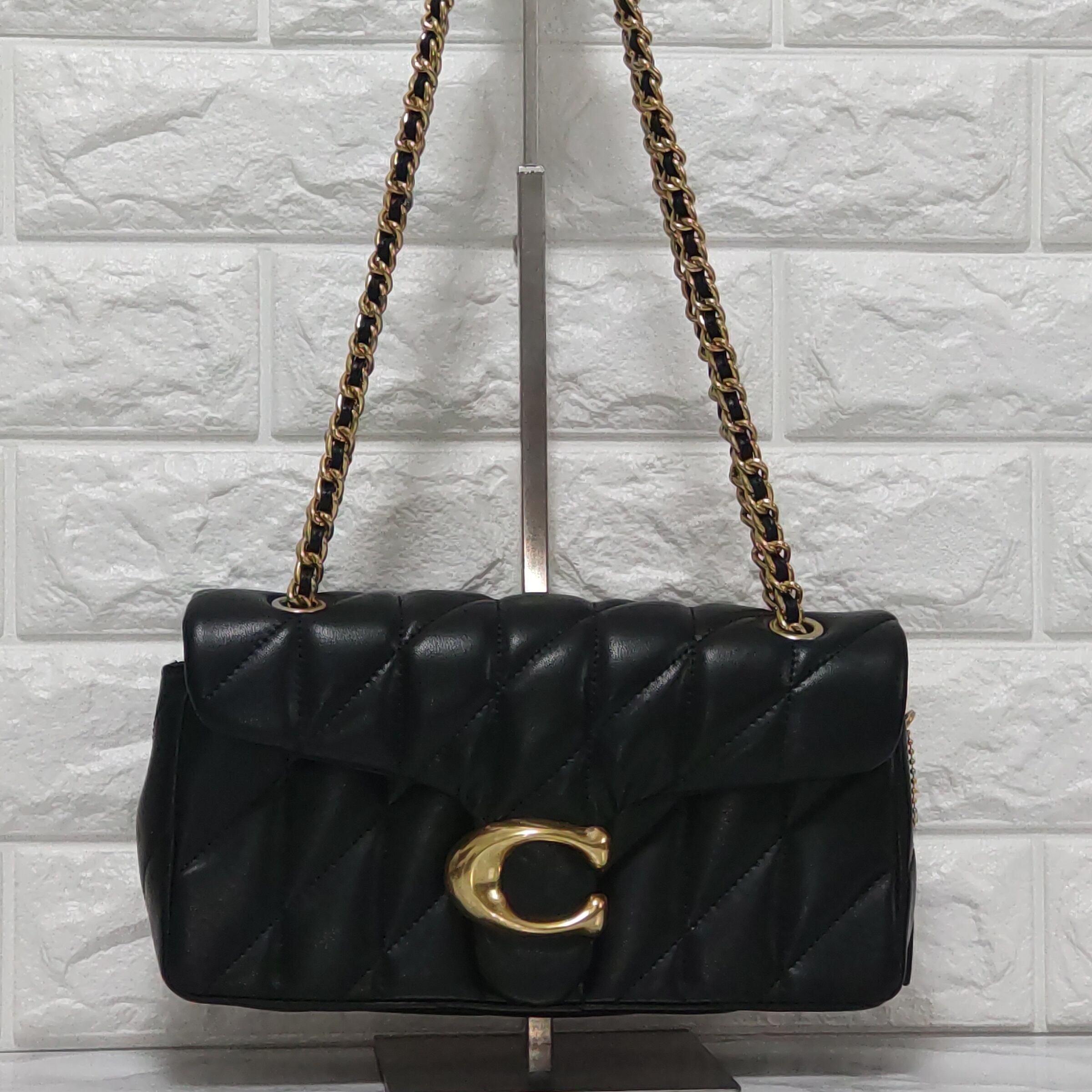 COACH コーチ タビー ショルダー バッグ 26 キルティング ブラック  