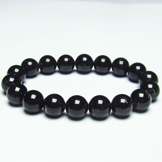 ブラックルチルクォーツ ブレスレット 11mm トルマリンインクォーツ トルマリンクォーツ 黒針 ブレス 一点物 メール便送料無料 [M便 1/10] 111-20127