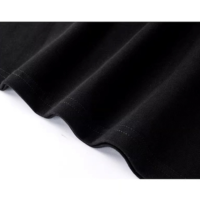 ブラシペイントロゴドロップショルダーTシャツ 2col   R01964