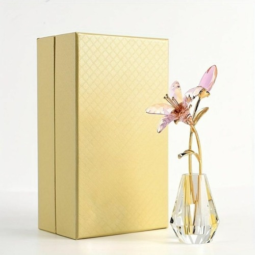 ユリの花 クリスタルガラス飾り ５色展開 ユリの花瓶