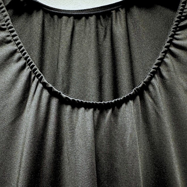 アシンメトリーヘム ドレープ サイドフリル ドレス 1col　D00178