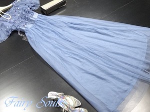 ★送料無料★7号(S)★チュールロング丈のパ－ティ－ドレス[OPN2343]