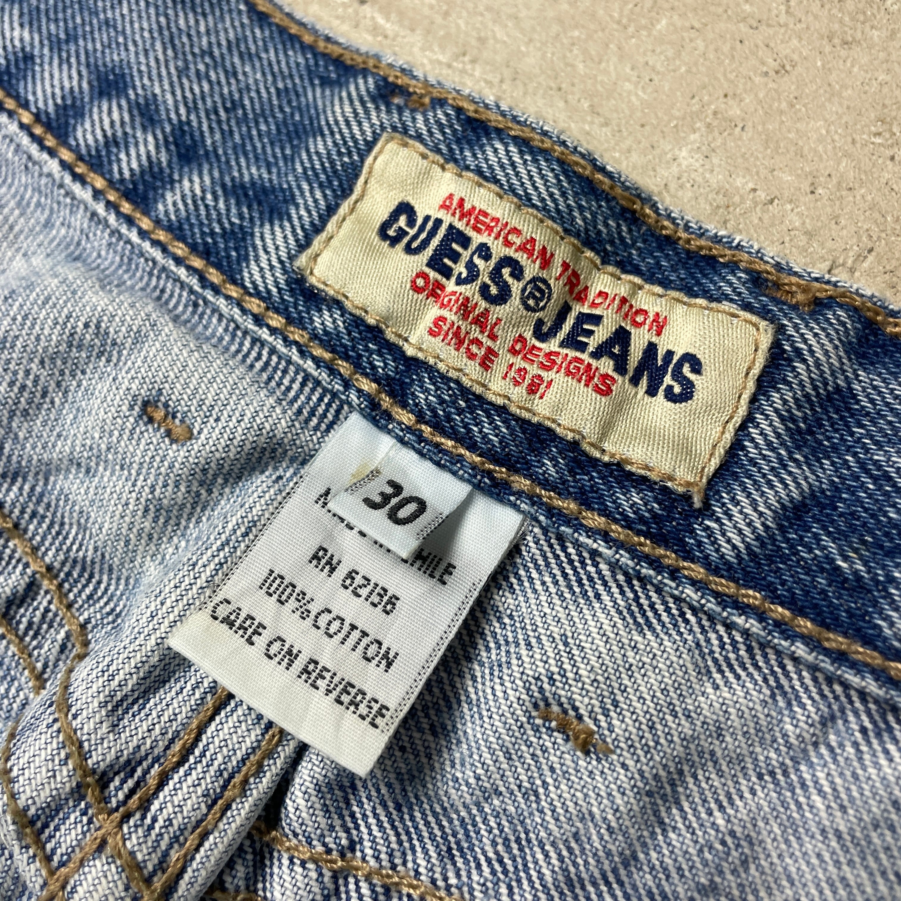希少 90s GUESS ゲス ルーズテーパード ブラウンデニム