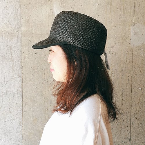 Raffia Black Cap ラフィア キャップ 黒 帽子 | gohat ／ Hats