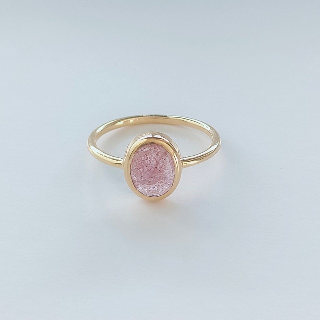 ＜再入荷＞【oval ring】愛の道標 ～ストロベリークオーツ～