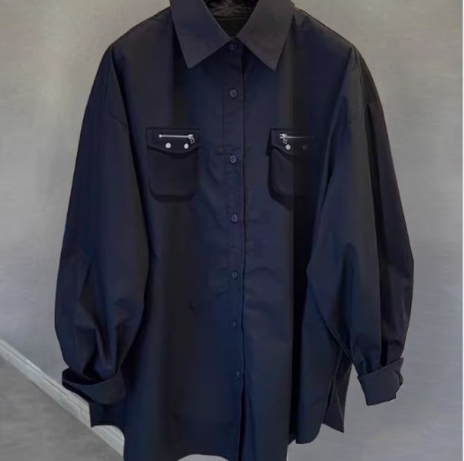 Zipper pocket long sleeve shirt(MT1083)