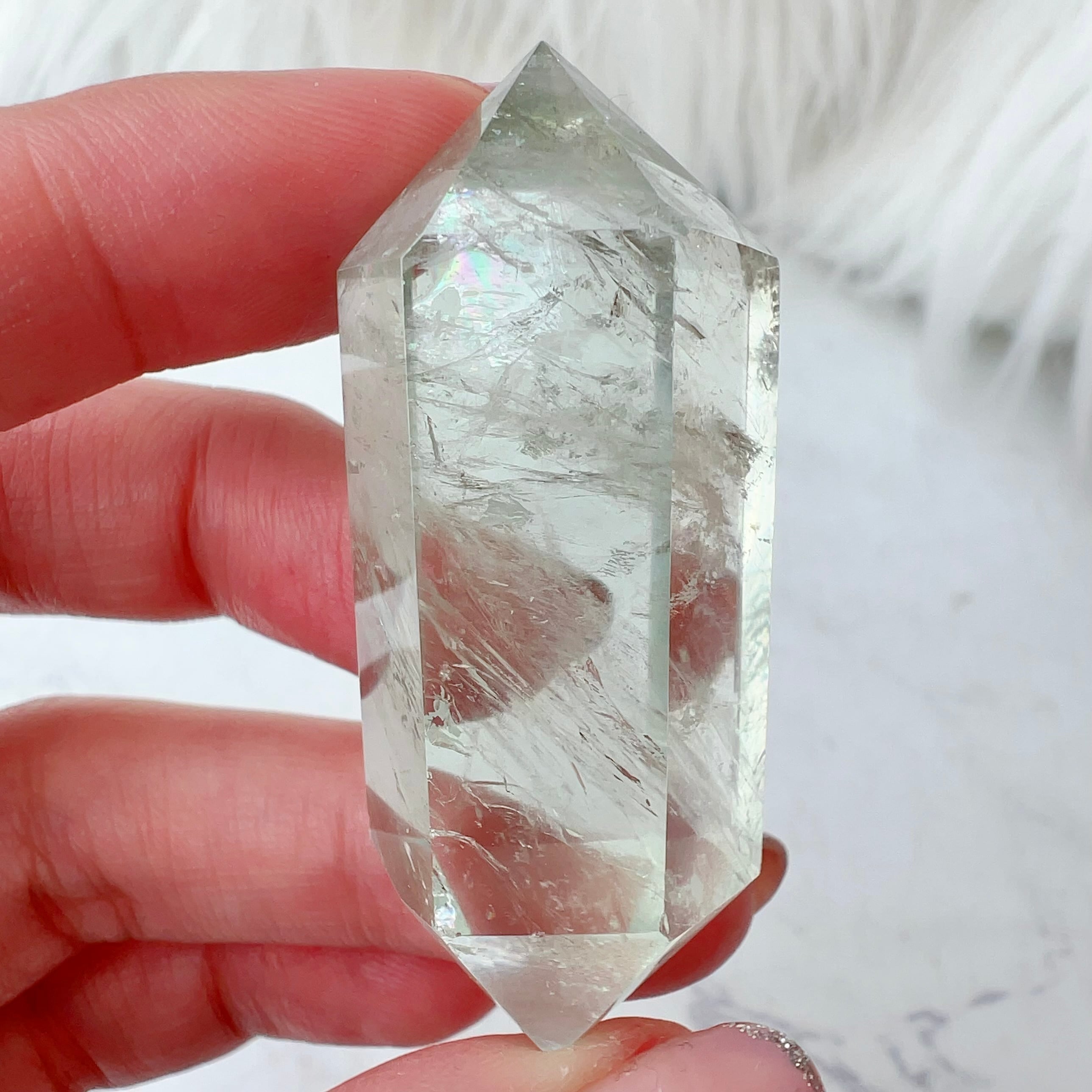 一点物】翠竜の牙～グリーンアメジストのワイヤーラッピングペンダント  