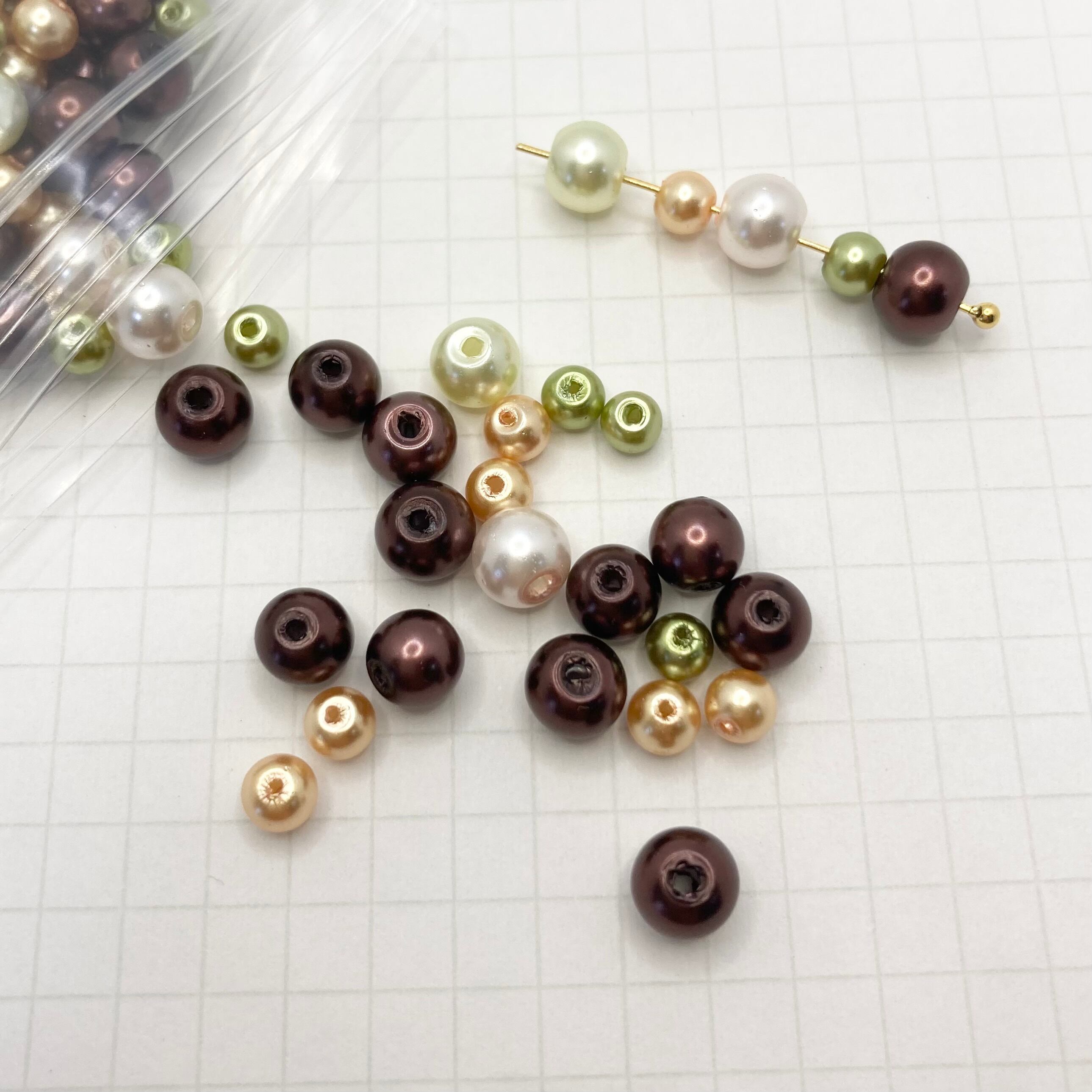 ZMYE ガラスパールセット イエローミックス / 250piece / 4〜6mm