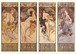チェコ　ミュシャ　四季　ポストカード　　Mucha　 アルフォンスミュシャ