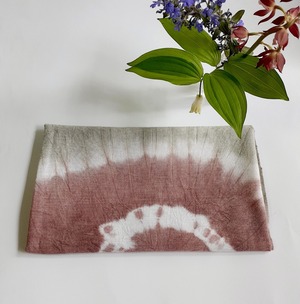 ベンガラ染めの手ぬぐい(ピンク×グリーン系)