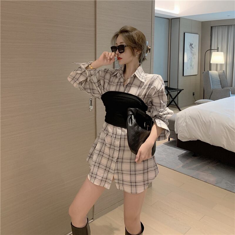 Pの服のスーツの女性の新しいネット赤い緩い野生のレトロなシャツのファッションウエストスリムスリーピースのチューブトップ セブンプリンセス43580895720 | mixlily shop A1 powered by BASE