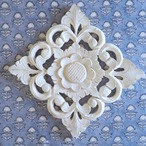 ブロックプリント生地【50cm単位】インド綿  小花柄 くすみブルー×白 #58810-BL1