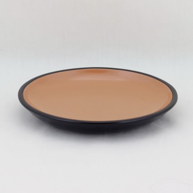 1562-1  輪島塗　銘々皿／丸形上縁付／黒内白塗無地／単品