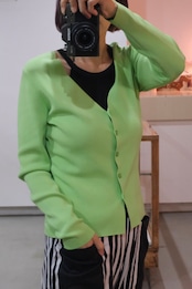 Marimekko apple green v neck cardigan