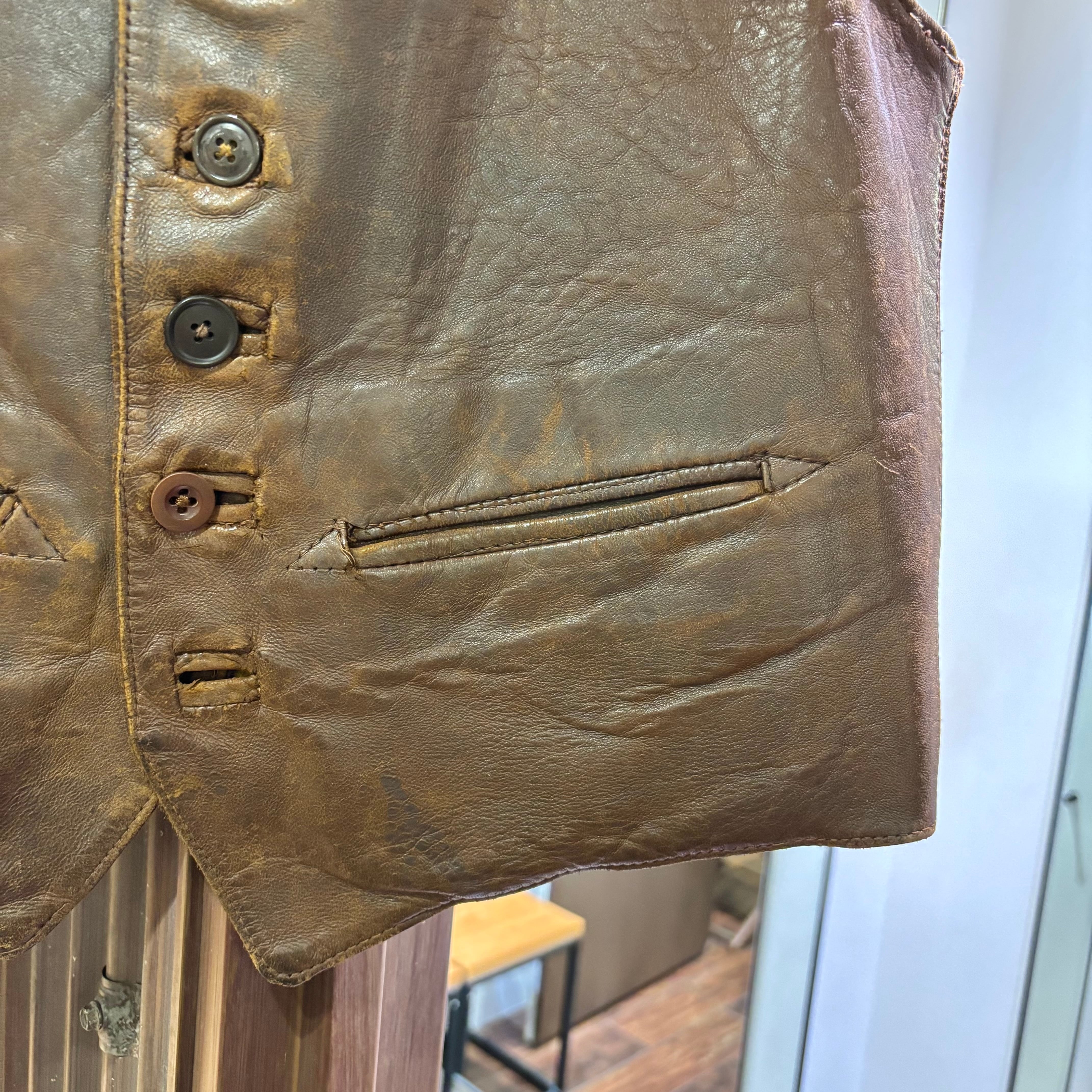 60's Husky LEATHER VEST | STRAYSHEEP ONLINE