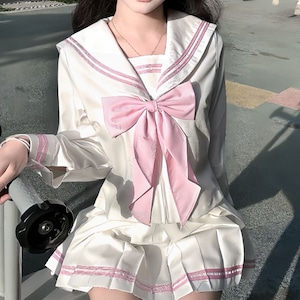 ゆめかわ♡全3カラー 選べる袖丈♪ホワイトカラーセーラー服 seifuku18  ゆめかわ♡全3カラー 選べる袖丈♪ホワイトカラーセーラー服 seifuku18