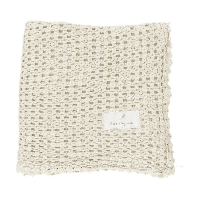 Mushroom Blanket Taupe  / Bebe Organic [ベベオーガニック パッチワーク ブランケット オーガニックコットン 出産準備 おくるみ 出産祝い]