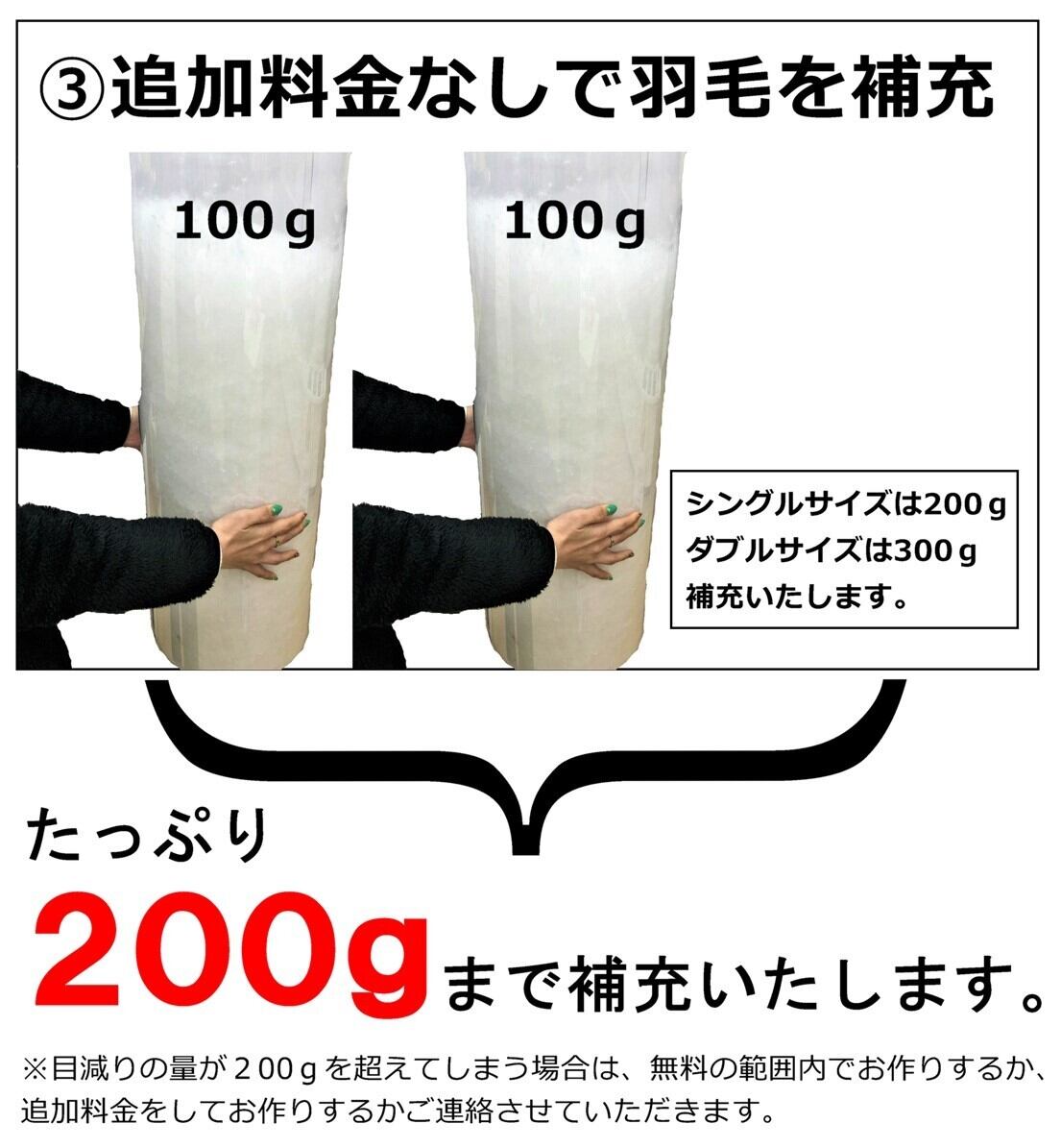 羽毛ふとん リフォーム プレミアムコース 打ち直し 超長綿100