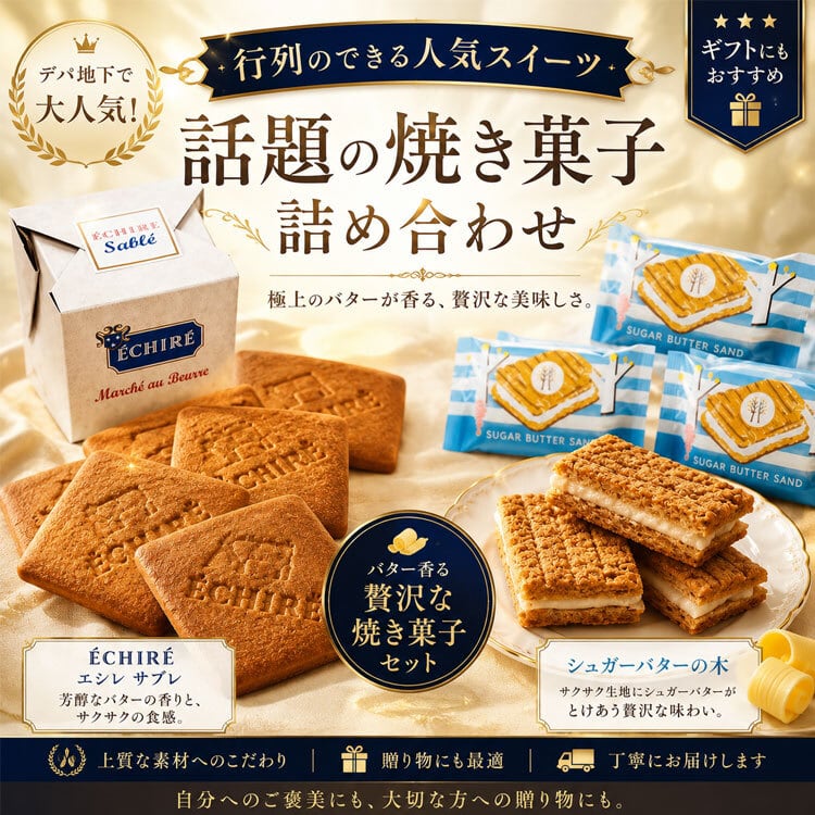 【送料無料】サブレ・エシレ 6枚入 &シュガーバターサンドの木 ちょっと贅沢スイーツ デパ地下