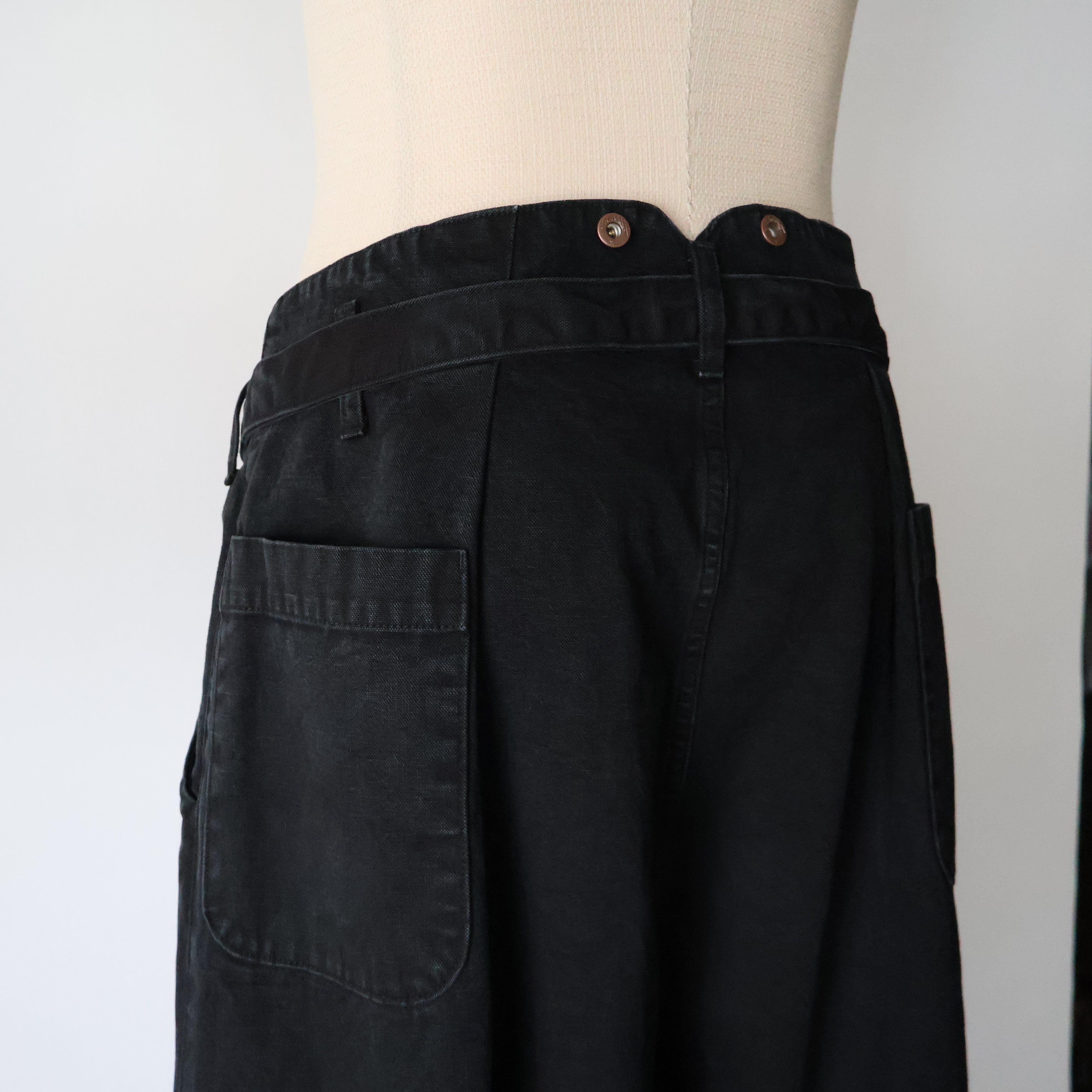 Gurank “ CH belted work pants ( Black )” | H.inch