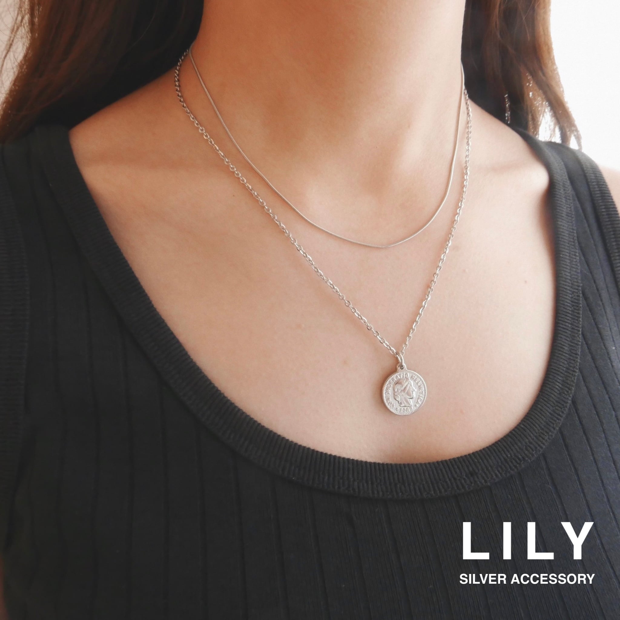 アクセサリー Lily K10】ワンポイントダイヤモンドネックレス（ネックレス）｜lily