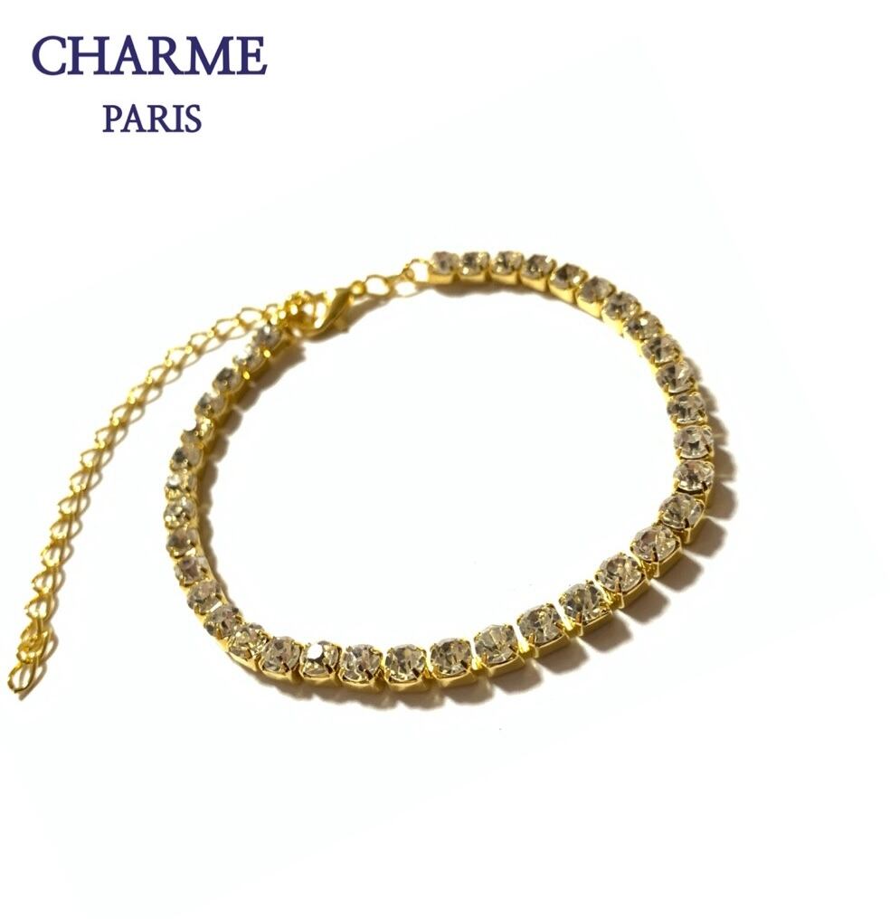 18k plating cz diamond anklet