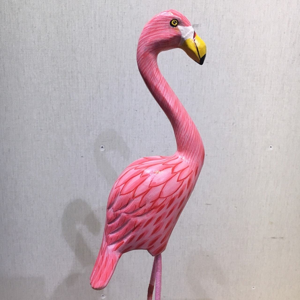 木製フラミンゴ 36cm 鳥のオブジェ インテリア バリ雑貨 アジアン雑貨