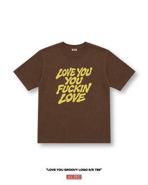 LOVE YOU GROOVY LOGO S/S TEE BROWN